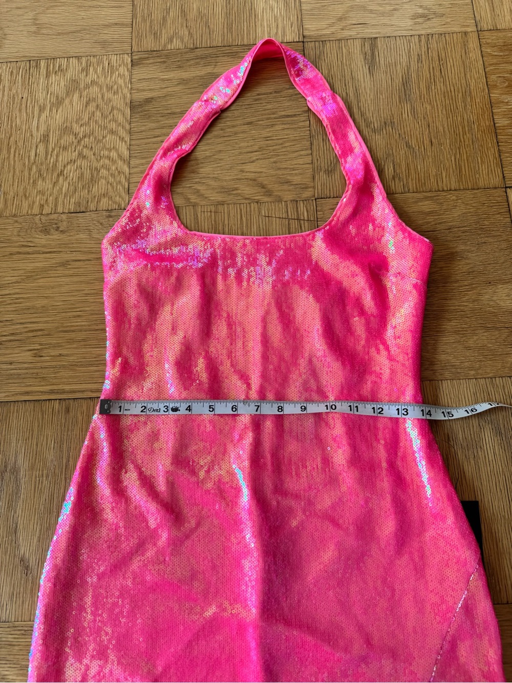 NWT Lulus Shimmering Sweetie Hot Pink
Sequin Halter Bodycon Mini Dress - Picture 7 of 12